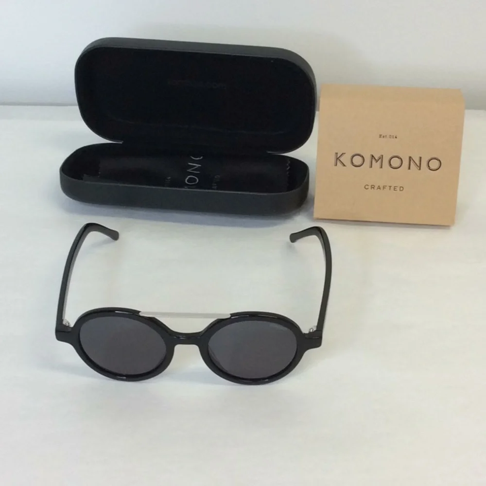 KOMONO sunglasses glossy black round NEW vivien